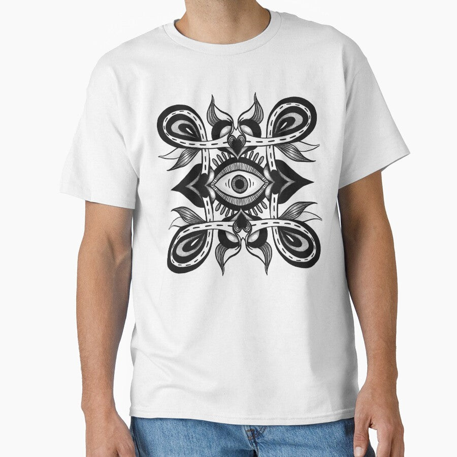 Trippy Monochrome Eye - Black and White Weirdcore Art by Boriana Giormova