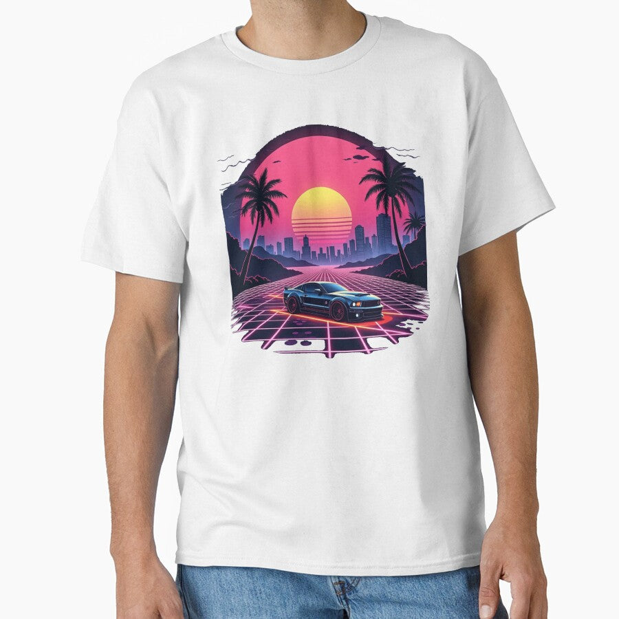 Cyberpunk Neon Drive T-Shirt – Retro-Futuristic 80s Aesthetic by Madustoks