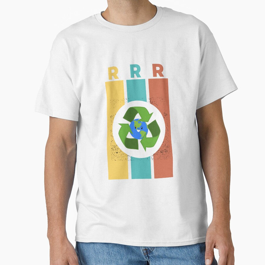 "RRR - Reduce, Reuse, Recycle" Retro Earth Day Design by DigitalByEb