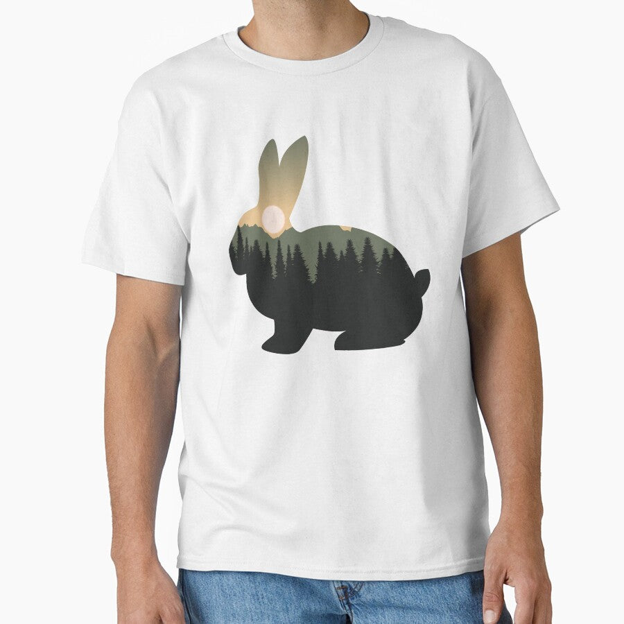 rabbit animal forest mountain sunset gift by alaechamlal