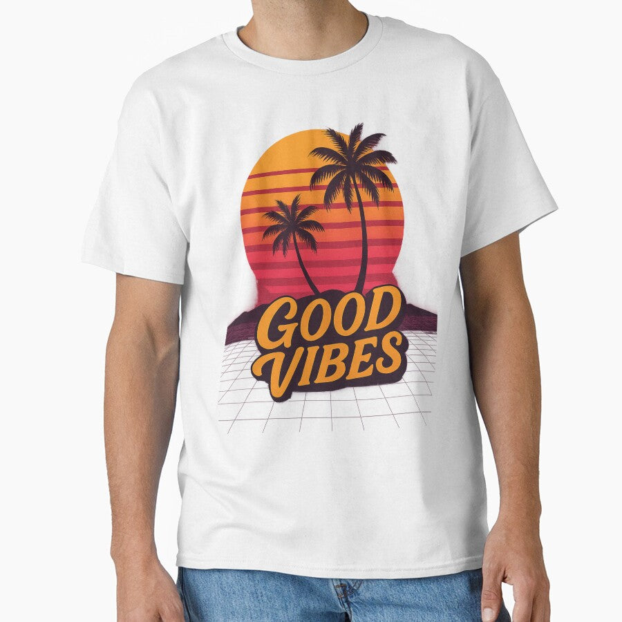 Good Vibes Retro Summer Beach Artwork by AuuuStudio