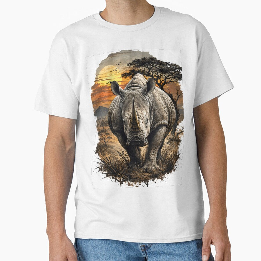 Majestic rhino at sunset by urbanshop7