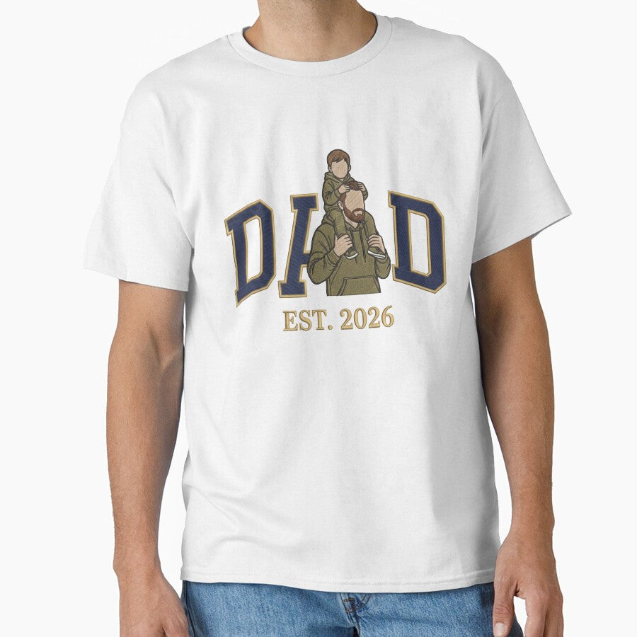 Dad Est 2026 Embroidery Style Gift,College Dad Established 2026 Streetwear Design by Tshirt-Deer
