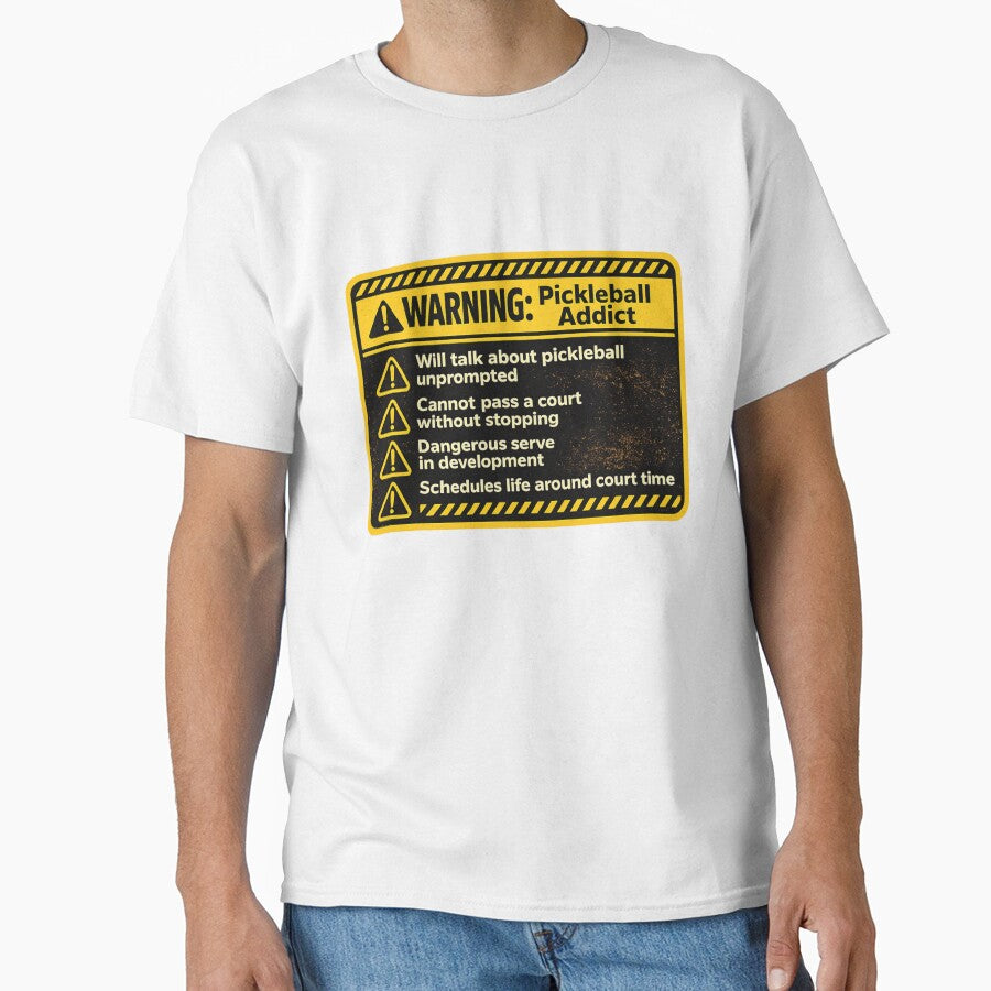 Warning Pickleball Addict – Funny Caution Label Humor Art | Pickleball Lover Gift by irfanshikh