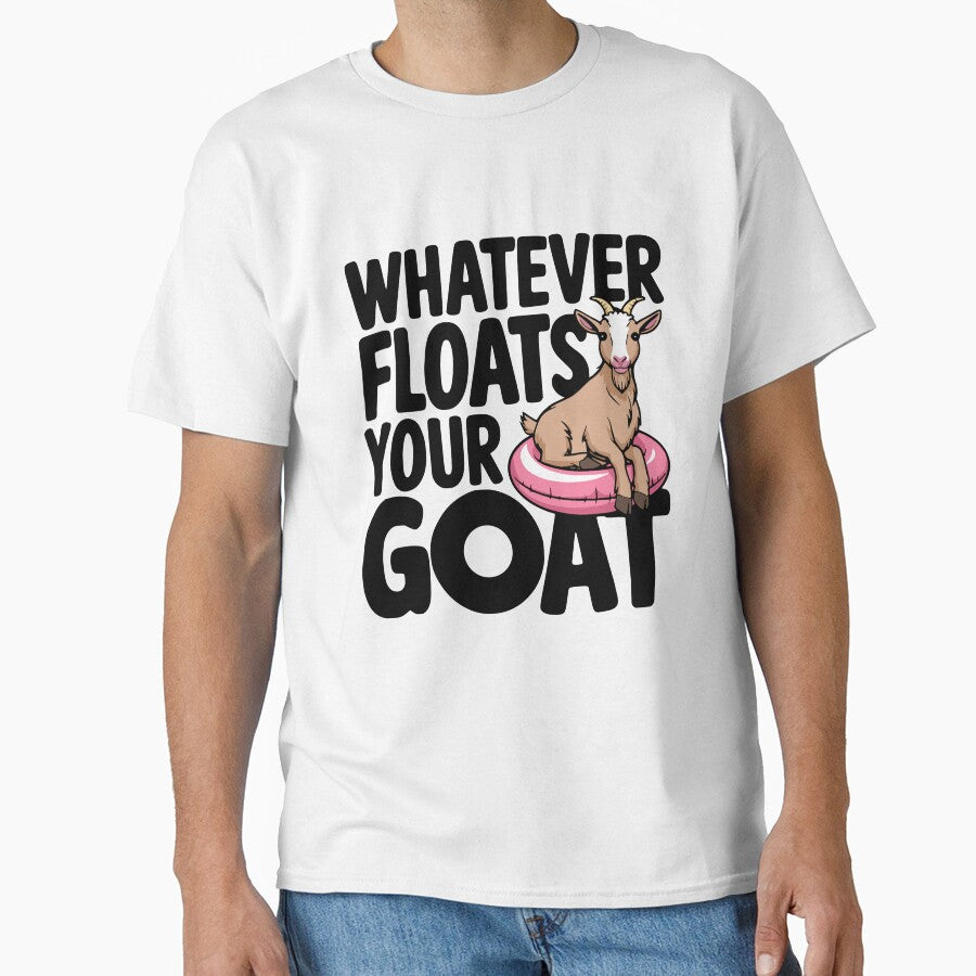 Whatever Floats Your Goat! Cute Goat Pun by PMCreative