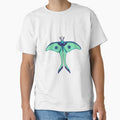 Dark Navy and Teal Winged Moth Art by Arsenic-Arts