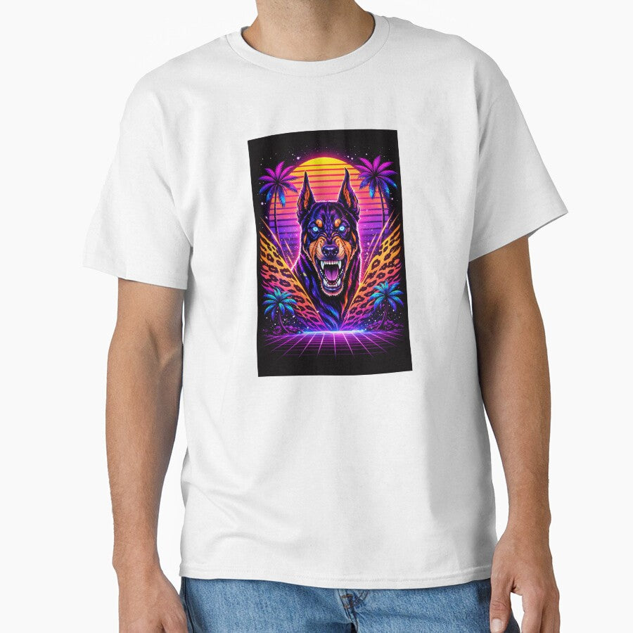 Neon Doberman – Synthwave Retro 80s Cyberpunk Predator by Fleetwood1994