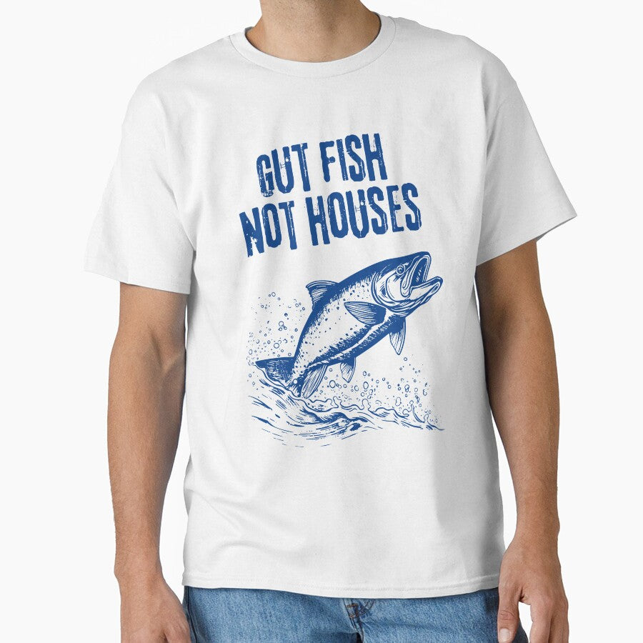 Coastal ِmarine life Gut Fish, Not Houses Coastal Conservation by Feather Art