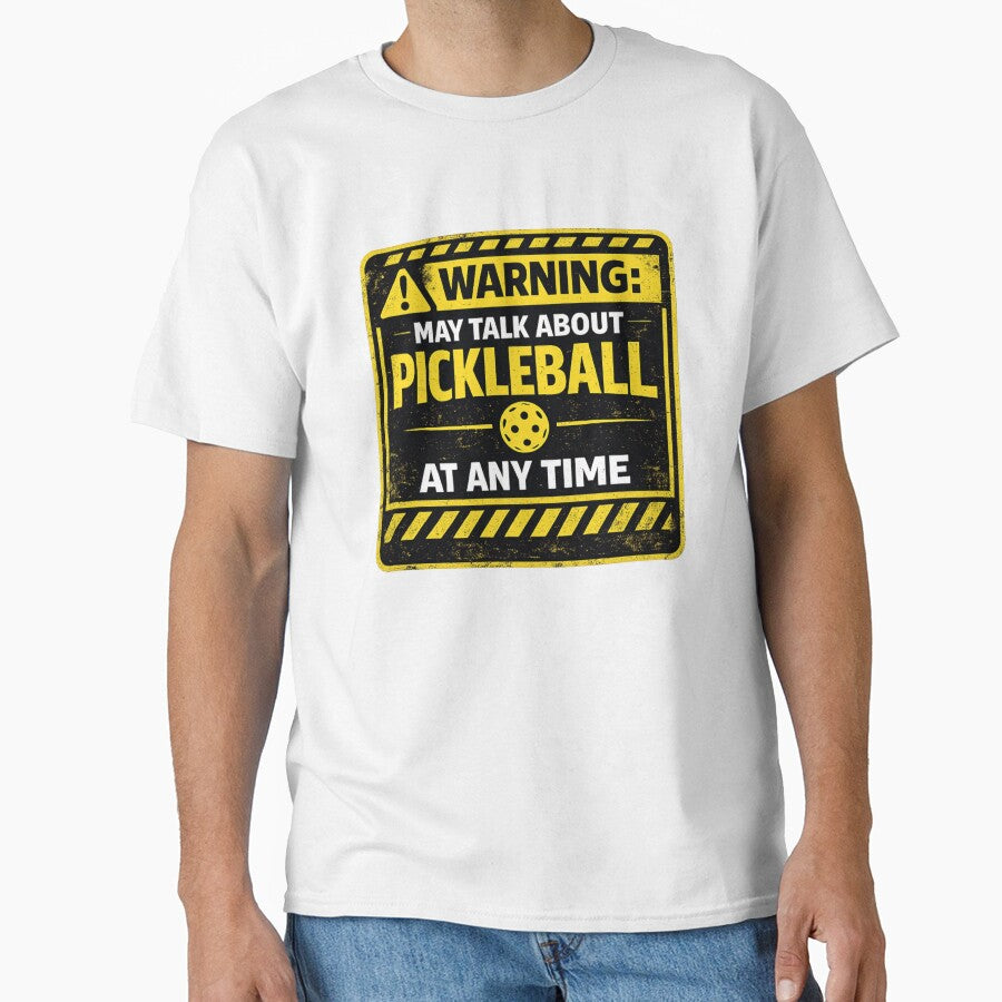 Funny Pickleball Dad Gift – Warning May Talk About Pickleball – Humorous Father Player Design by Pickleball-Gift
