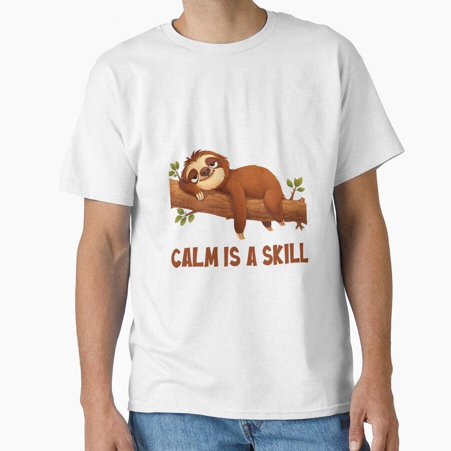 Calm Is a Skill Funny Cartoon Sloth by DandelioMoon