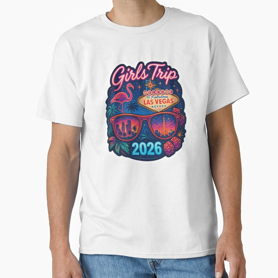 Girls Trip LAS VEGAS 2026 Sticker – Retro Neon Travel Design by CoachEkong
