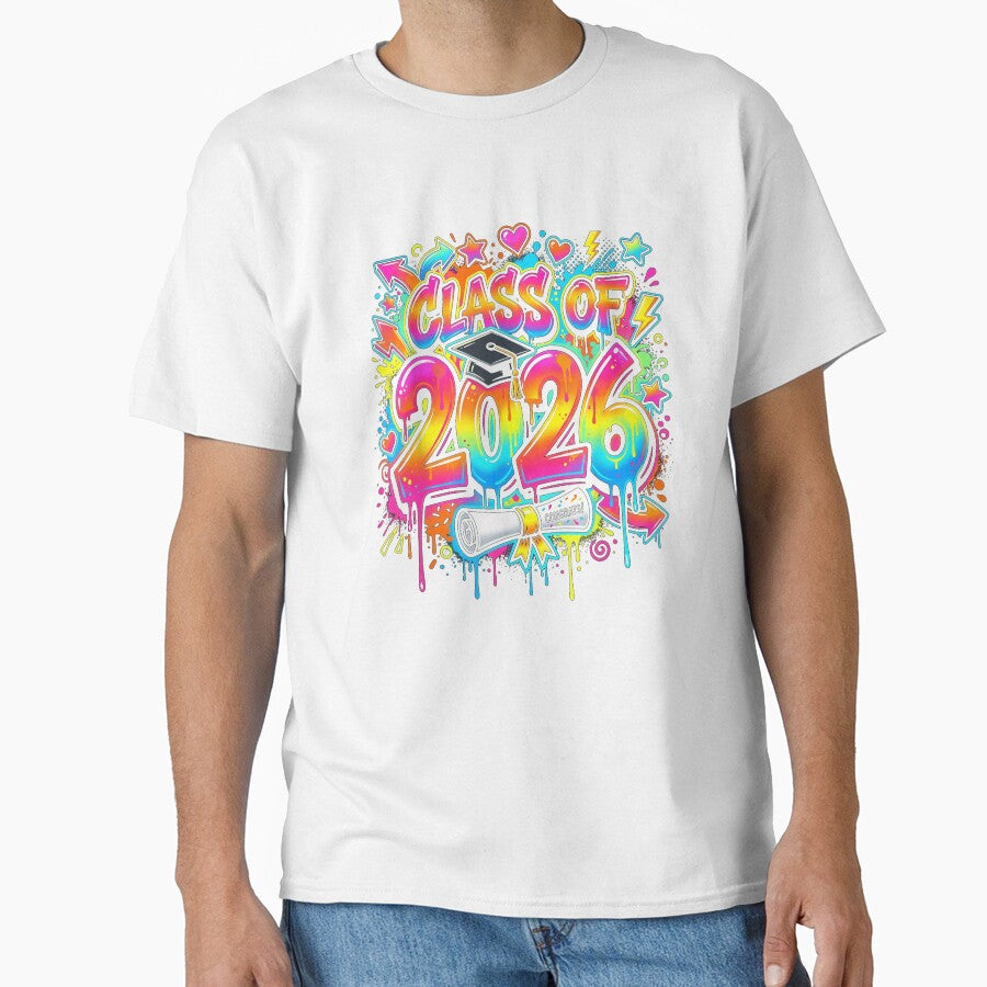 Class of 2026 Graffiti Drip Colorful Graduation Retro Design by kiralynstration