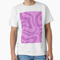 Modern Retro Liquid Swirl Funky Abstract Pattern in Danish Pastel Purple by kierkegaard