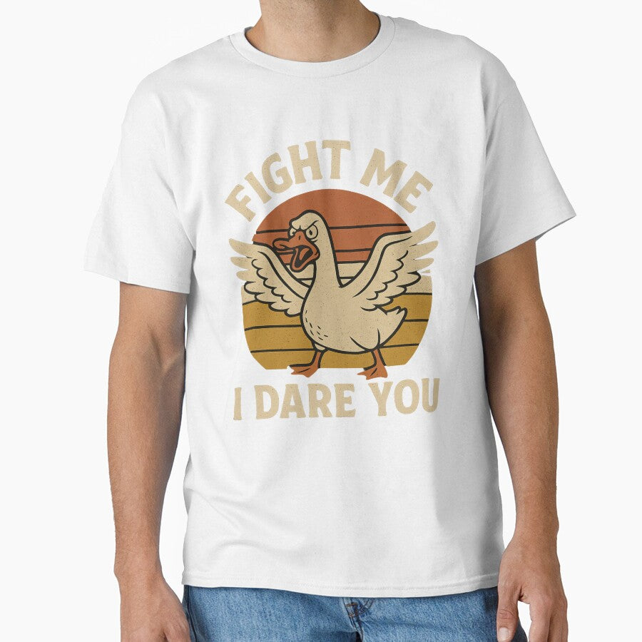 Funny Angry Goose – Fight Me I Dare You Retro Design by MerchbvyTodd