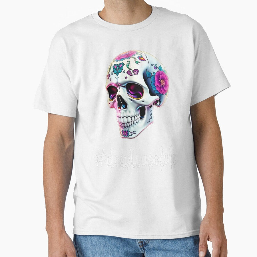 Delulu Solulu Flower Skull – #delulusolulu Art by VZCreativeLab