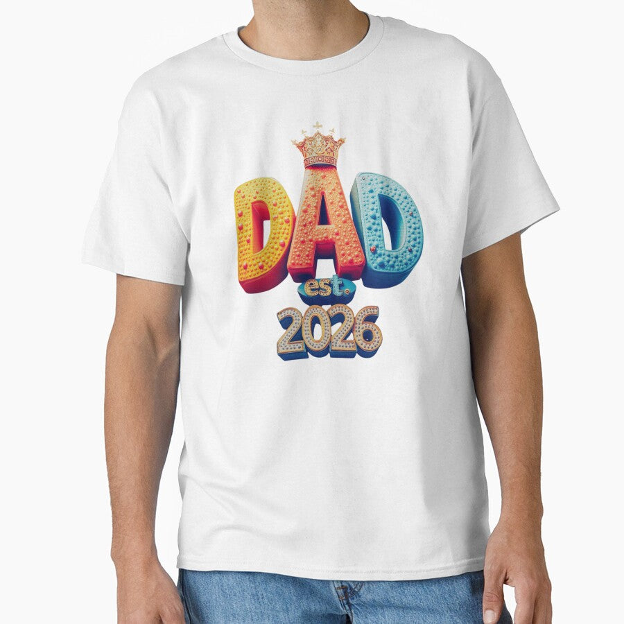 Dad Est 2026 New Father King Crown Retro 3D Style by RDproject