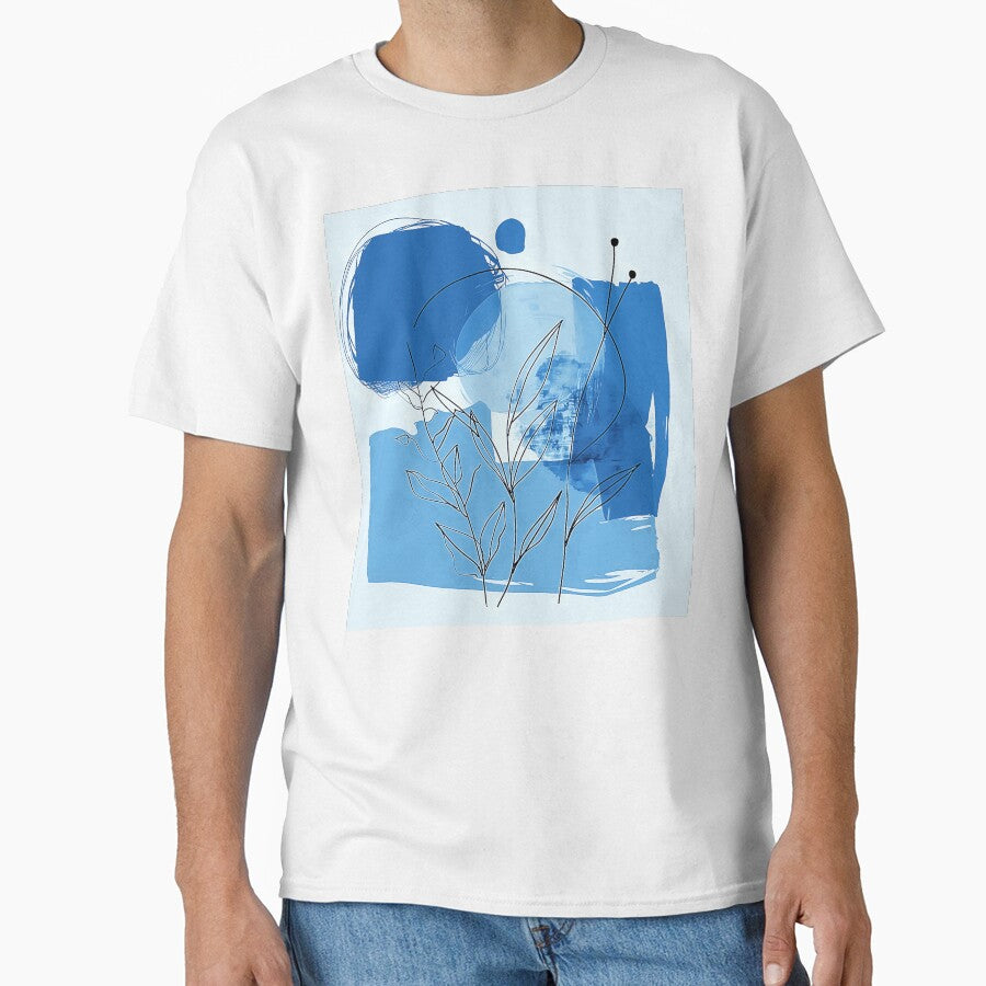 Boho-Style Cool Calming Blue Colors Abstract Art by DEC02
