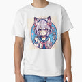 Kawaii Anime Cat Girl Vector Art - Cute and Minimalist Design for Anime Fans by emanuele6698