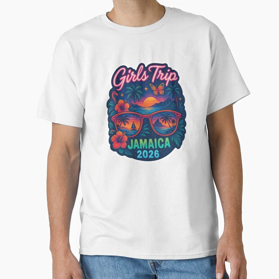 Girls Trip Jamaica 2026 Sticker – Retro Neon Travel Design by CoachEkong