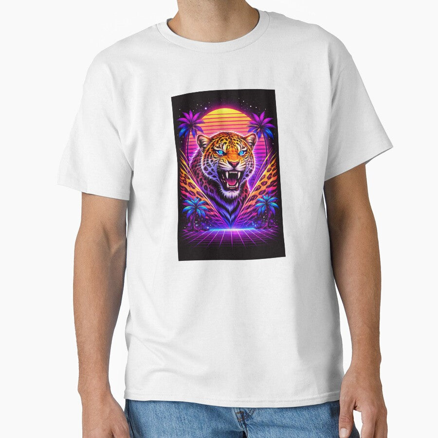 Neon Leopard Tiger – Synthwave Cyberpunk Predator by Fleetwood1994