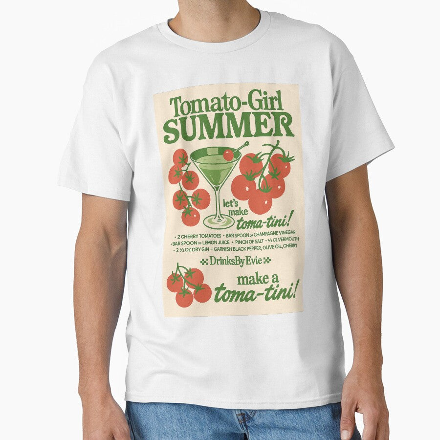 Tomato Girl Summer Cocktail Print Gift for Trendy Foodies by weirdfishes123