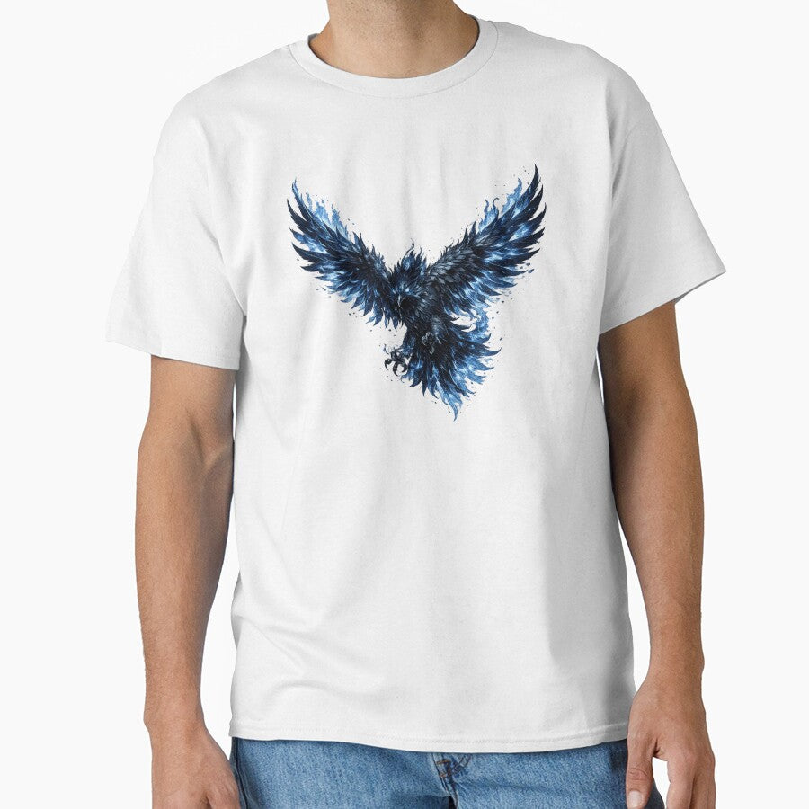 Midnight Blue Mystic Crow Vector Illustration Art by Reminixi