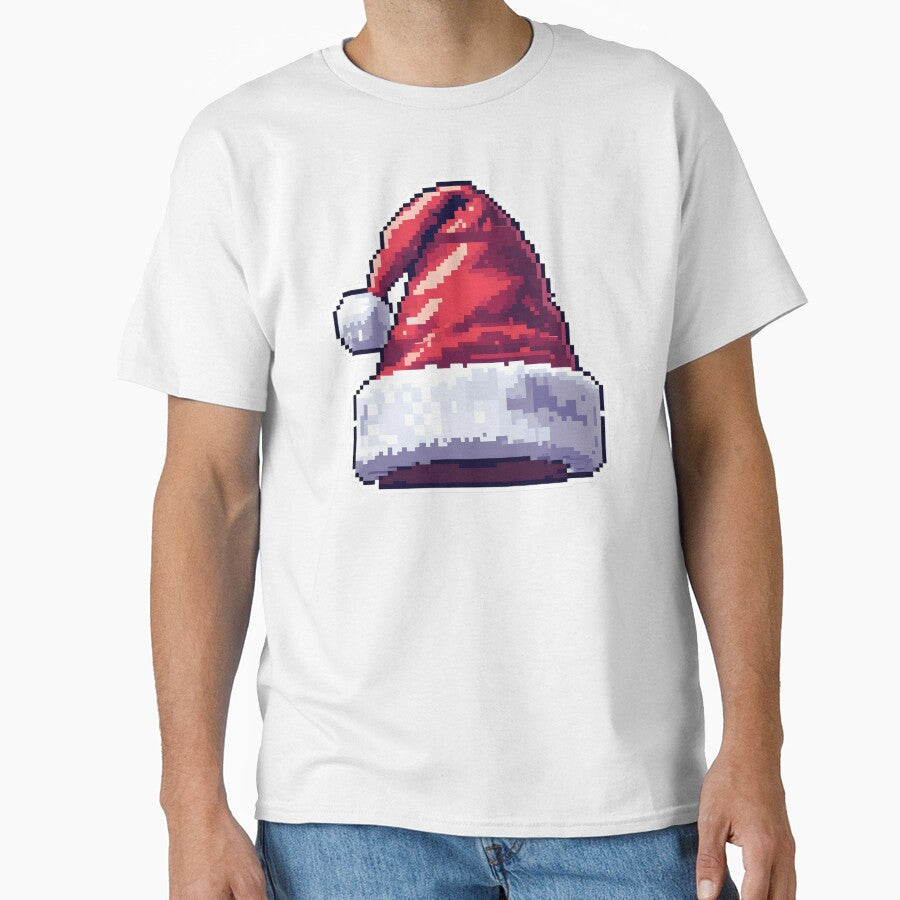 Cute Pixel Santa Hat with Fluffy Trim by BankMano