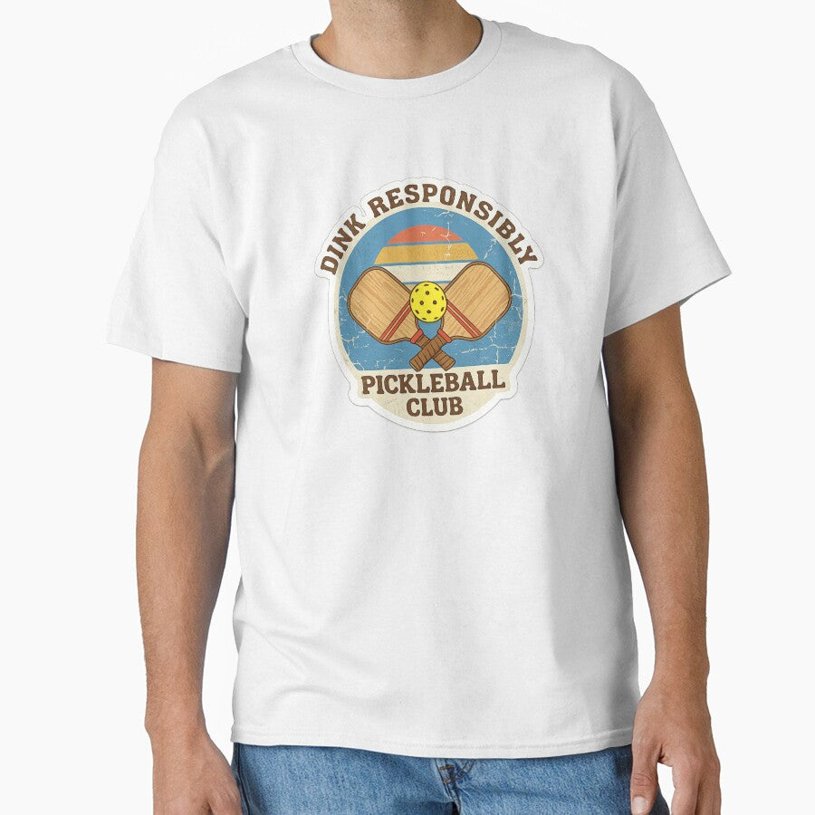 "Dink Responsibly" Vintage Pickleball Club Retro Sunset by RiotKida