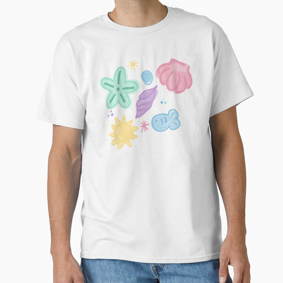 Soft Pastel Beach Shells Illustration by BitDoodle