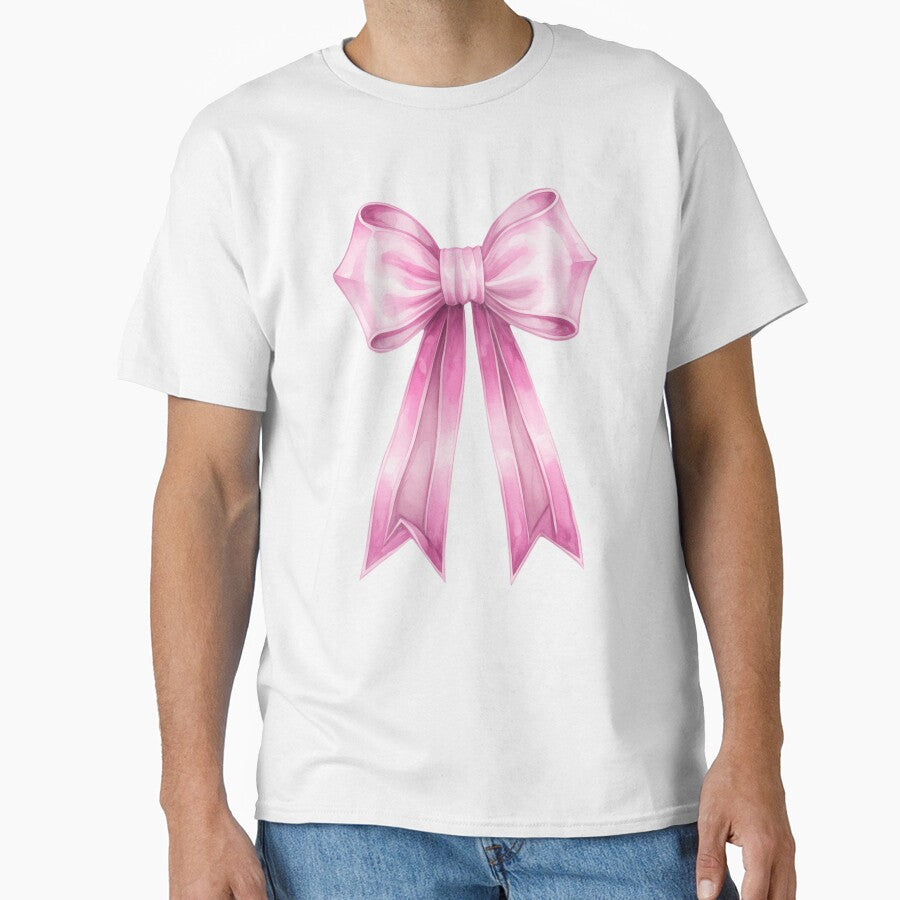 Coquette Pink Satin Bow Illustration Aesthetic by sunnivamla