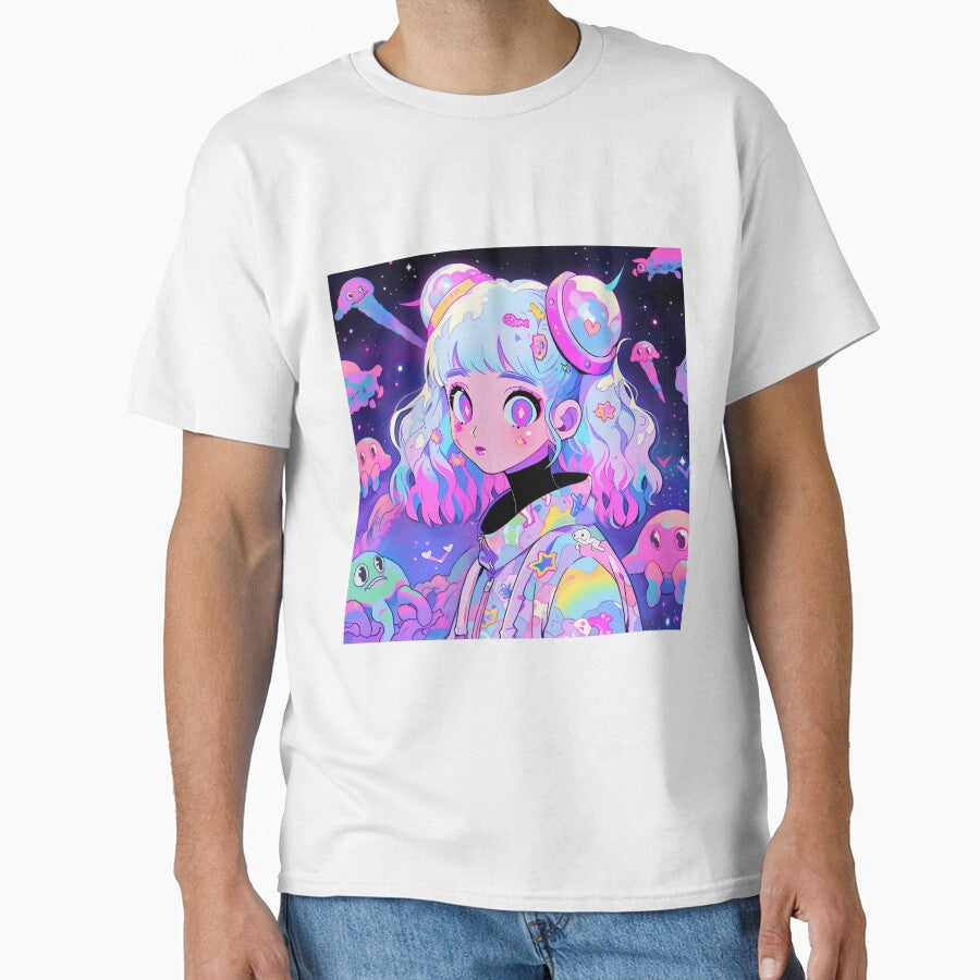Anime Girl in Space with Strange Creatures by bubblegoth