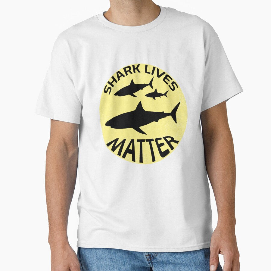 Shark lives matter design with black sharks. We have to protect the sharks! by NobelFashion