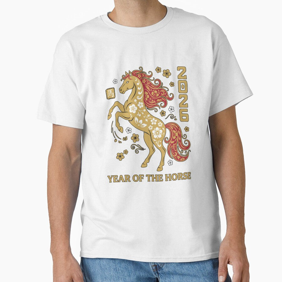 Chinese New Year Shirt – Happy New Year 2026 Year of the Horse, Lunar Zodiac Gift Graphic Tee by saloui