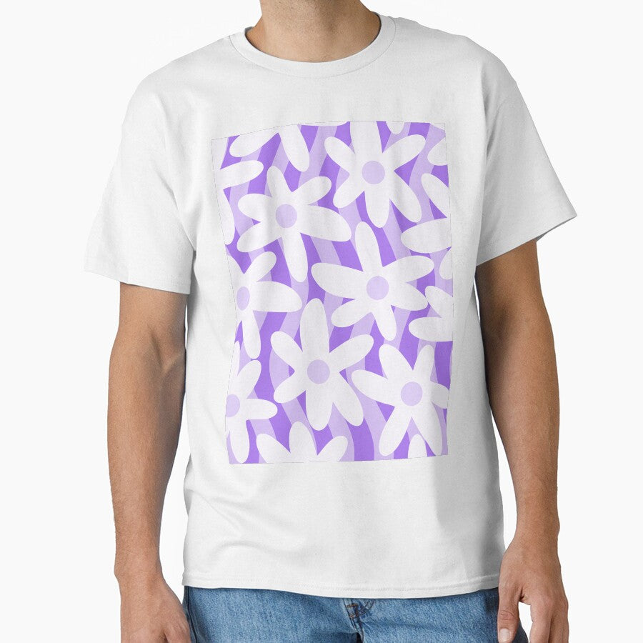 Purple Pastel Trippy Wavy Flowers Pattern by kierkegaard