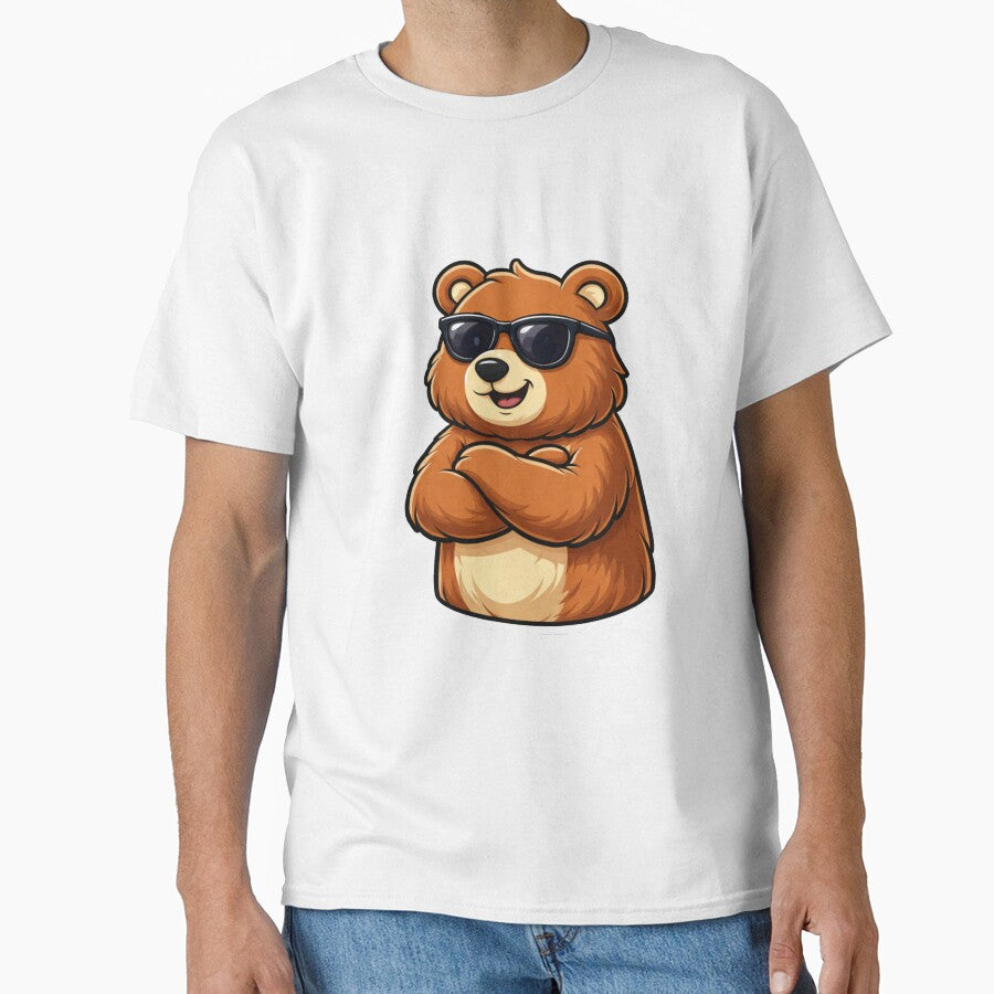 Confident Cartoon Bear Illustration by RelateAndTee