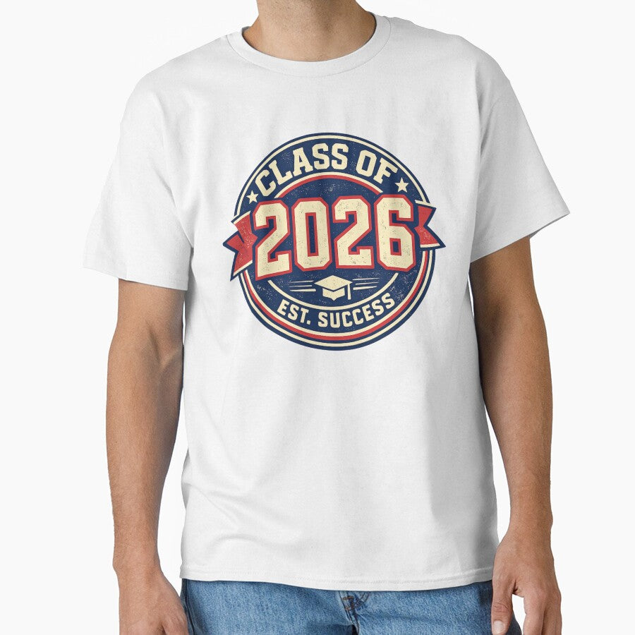 Retro Class of 2026 Graduation Varsity Style Vintage Aesthetic by EchoPrint Co.
