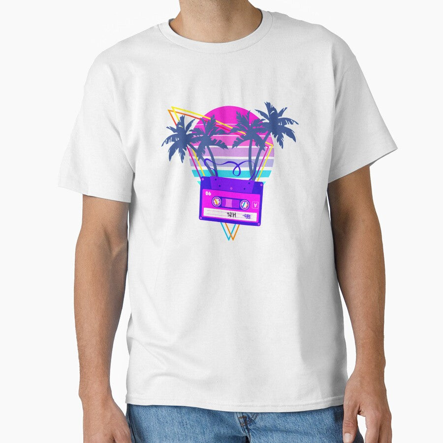 Vaporwave Aesthetic Art - 90s Sunset Cassette Tape in Outrun Synthwave style by Hitagivapor