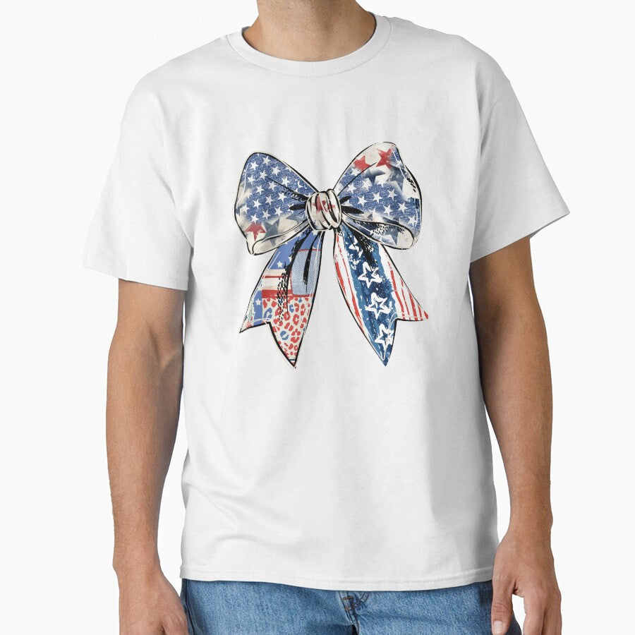 Fourth of July Coquette Bow Patriotic American Flag by 2Duckies