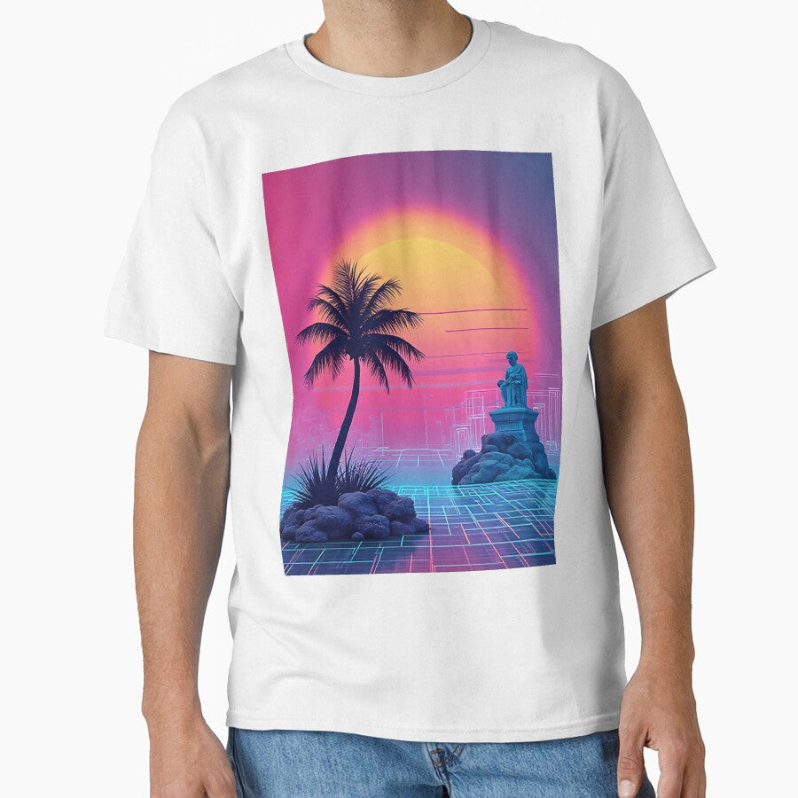 AESTHETIC vaporwave sunset design - palm tree - Classic 80s Icons by WelSol