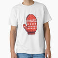Cute Pixel Red Mitten with White Winter Patterns by BankMano