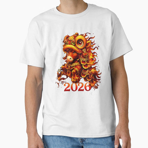 2026 Year of the Horse Chinese New Year Design Lunar New Year Zodiac Horse Illustration Fire Lion Dance Art by JoyBoyStudio1