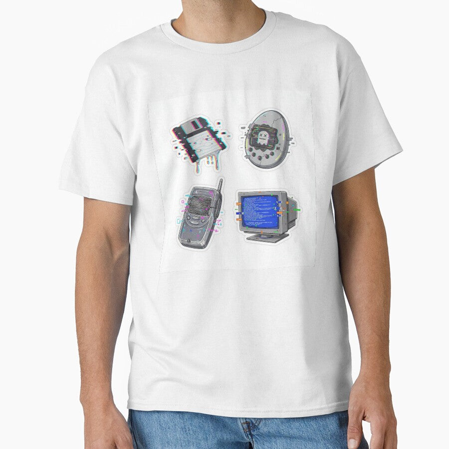 Vaporwave Glitch Art of Classic 90s Tech and Y2K Gadgets by MyEz Style