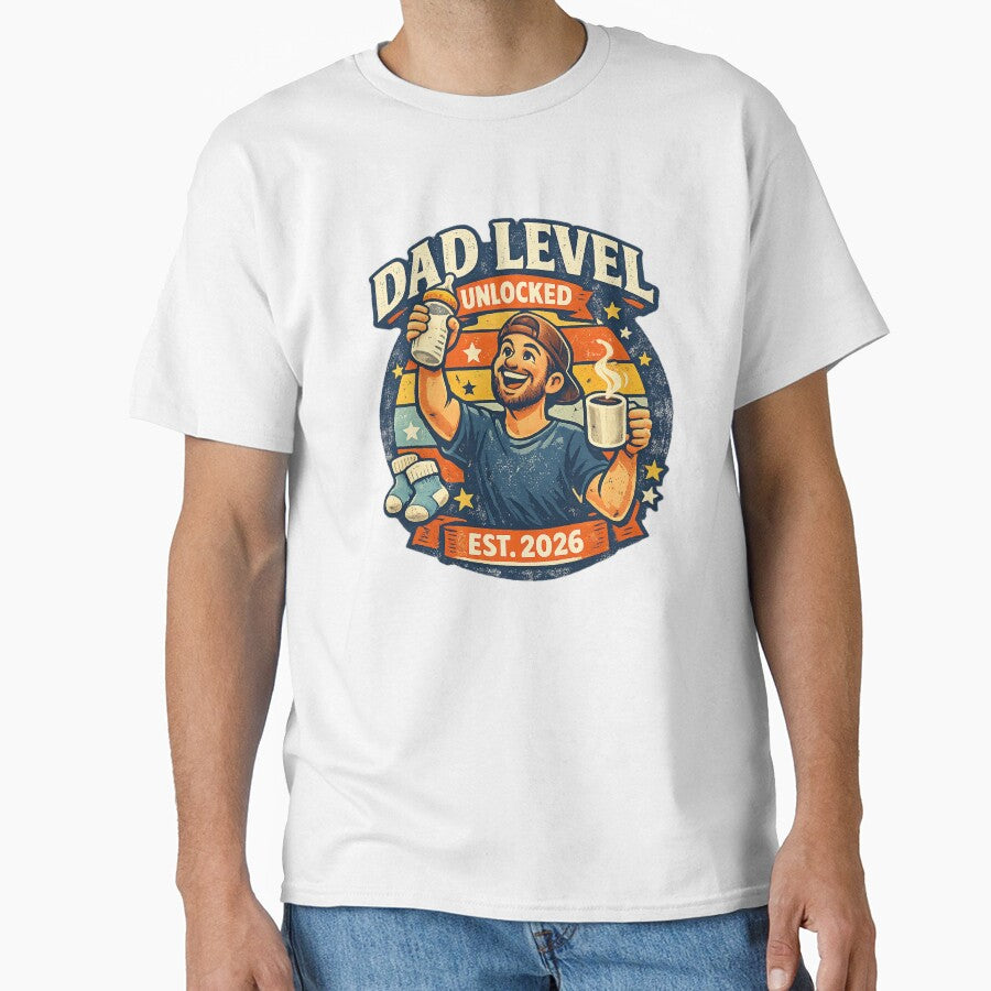 Dad Level Unlocked Est 2026 New Dad Shirt by Concrete Coffee Studio