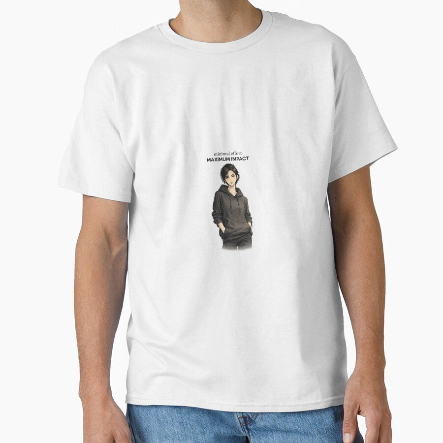 Minimal Effort Maximum Impact – Streetwear Aesthetic Girl Sticker | Cool Confident Minimalist Art by VNyA