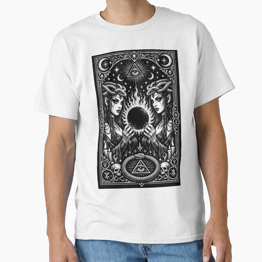 Serpent Crown Eclipse Priestess – Dark Occult Tarot Shirt by wanado