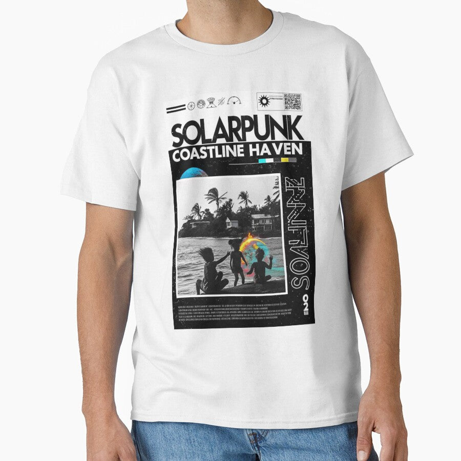Solarpunk Coastline Haven Kids Beach Art Print by Raw-Ink