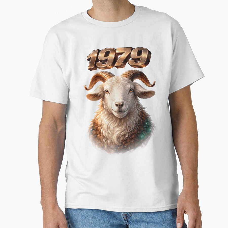 1979 Year of the Goat Eastern Zodiac Goat Power Strength Design by AlexLineArt