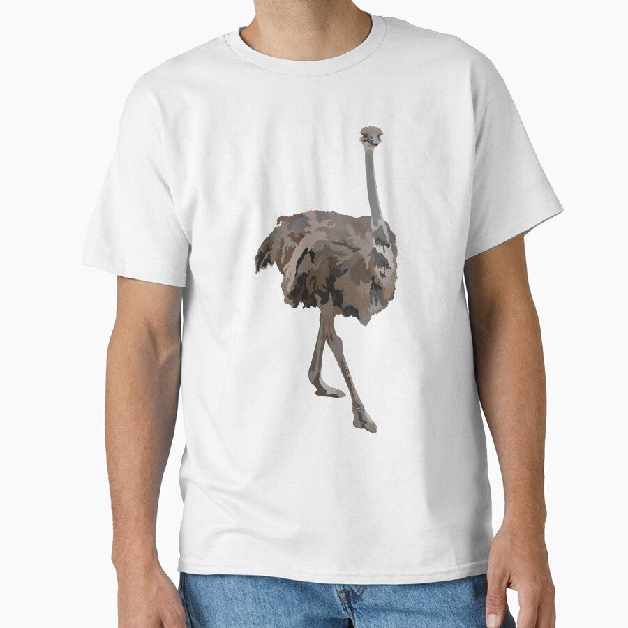 O is for Ostrich,Female Ostrich – Graceful Large Flightless Bird Wildlife Illustration by PrettylittlepastelUk