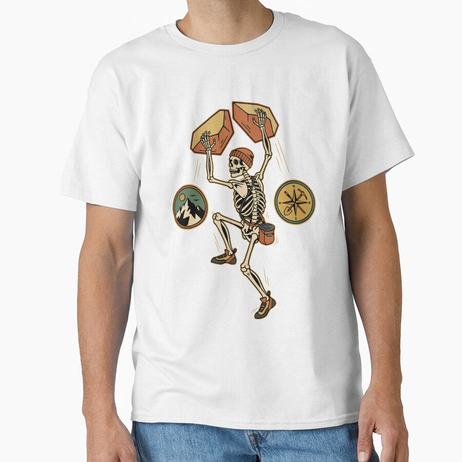 Skeleton Climber Adventure Mountains Compass by LuminOrb