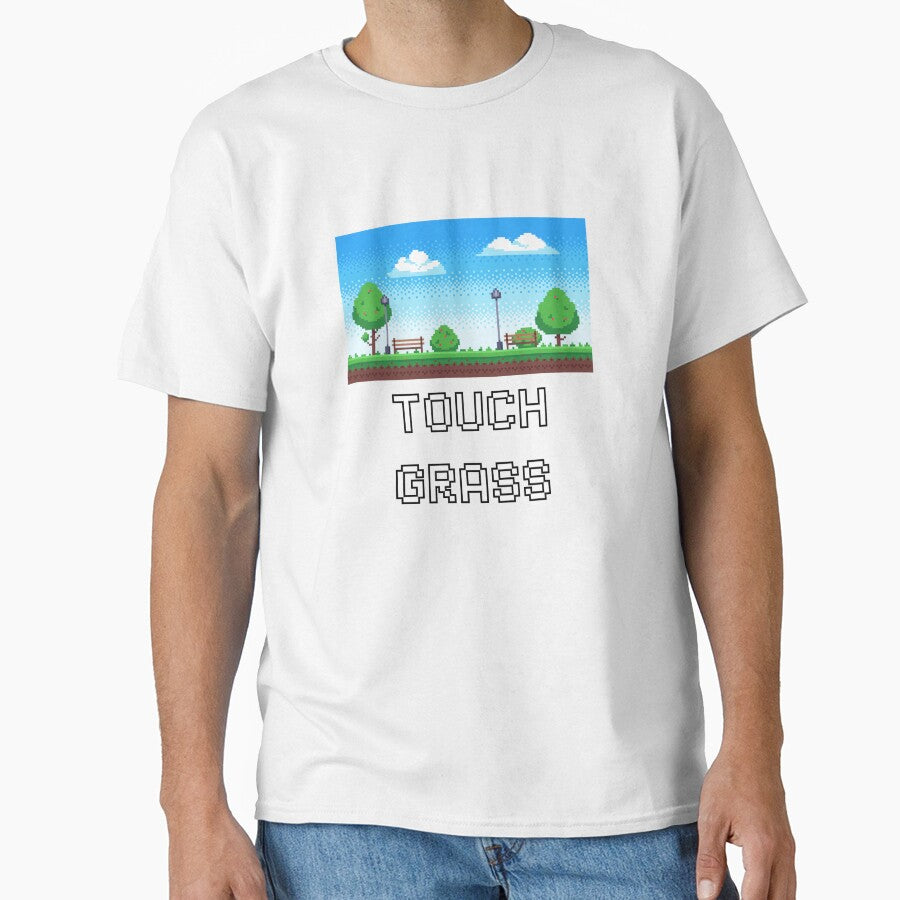 Touch Grass Funny Pixel Gamer Meme by Nol1ytv